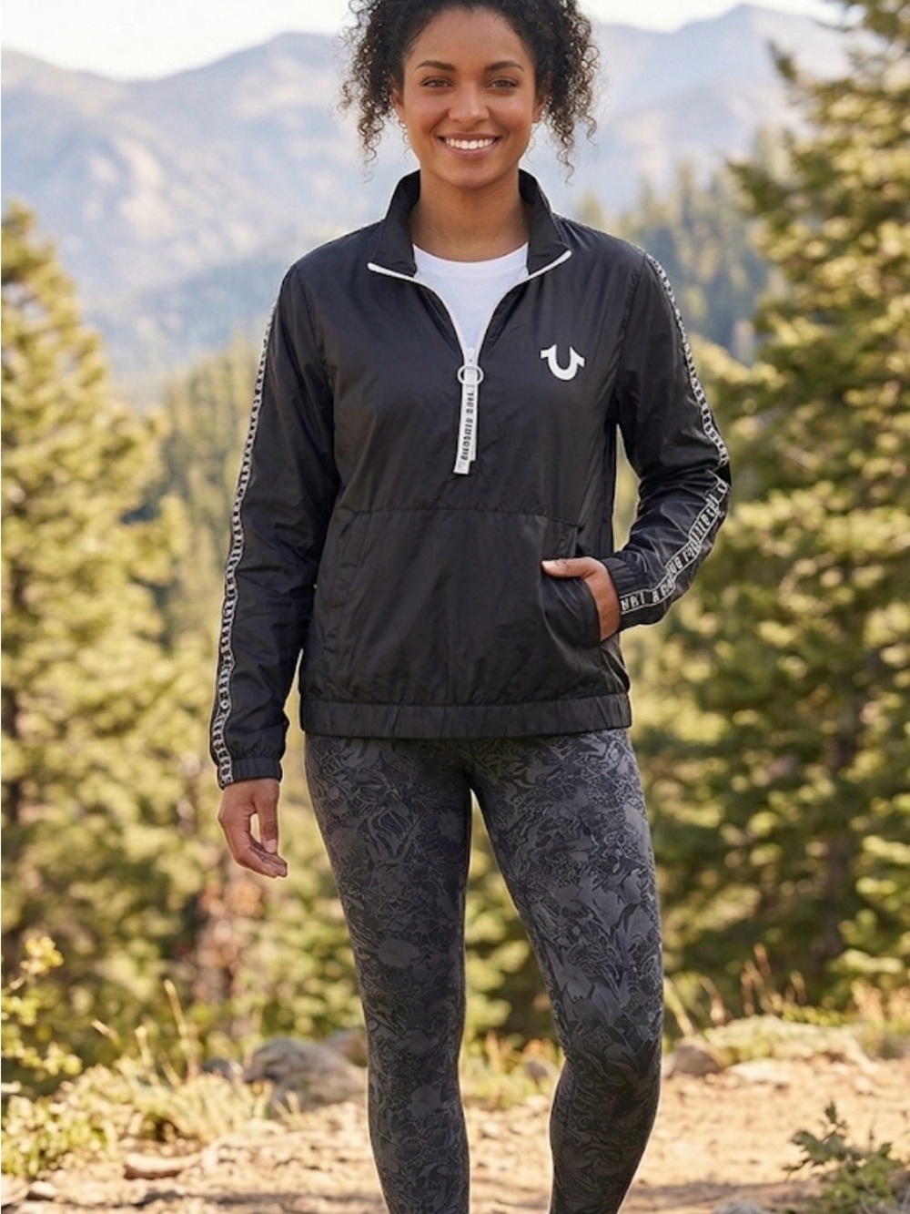True Religion Black Windbreaker Jacket